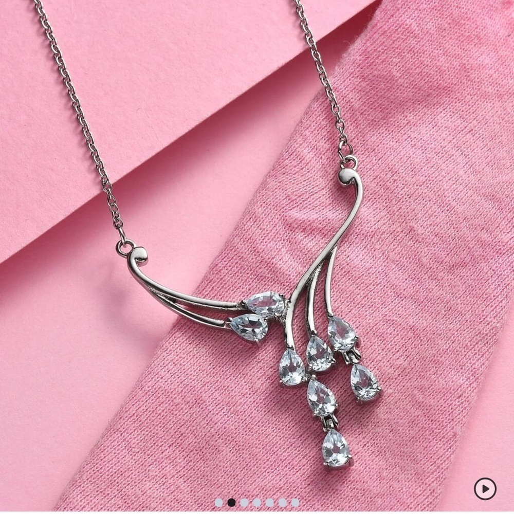 Sky Blue Topaz 3.80 ctw Necklace in Stainless Steel 18 Inches